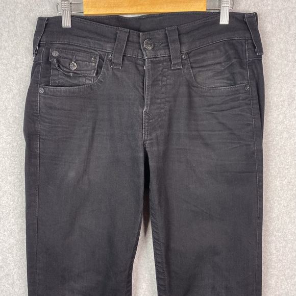 True Religion Mens 31 Black Zach Slim Straight Jeans - Picture 2 of 10